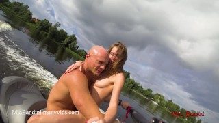 Public anal ride on the jet ski in the city centre